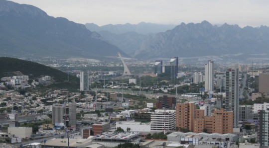 The city of Monterrey dominated by the Sieera Madre mountains in the background