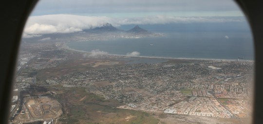 Flying over Cape Town