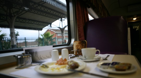 Breakfast in the train, as we get closer to Durban