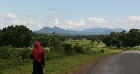 The Pare Mountains, marking the border between Kenya and Tanzania.