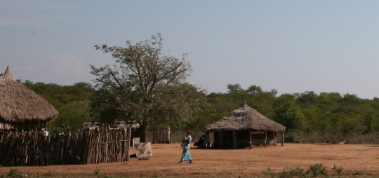 Crossing villages in Mozambique