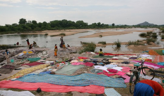 Laundry in the river.