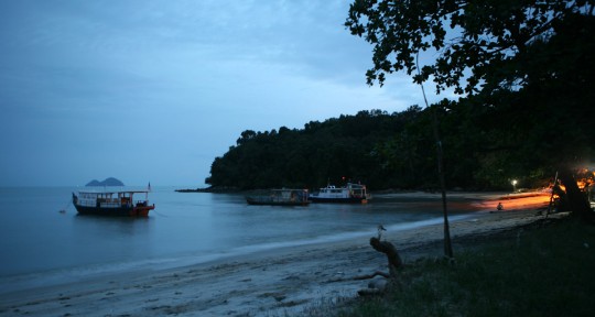 Spending the night on a beach in south Penang.