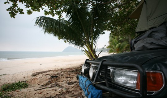 Waking up on the beach close to Chumphon.